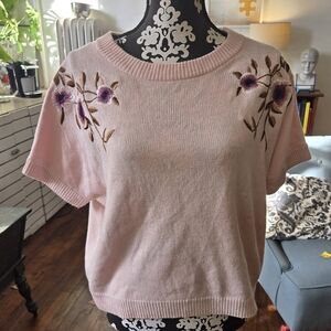 Marimisso Dutti Boxy delicate Med Sweater Sewn Flower Motif